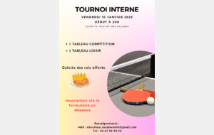 Tournoi interne Janvier 2025