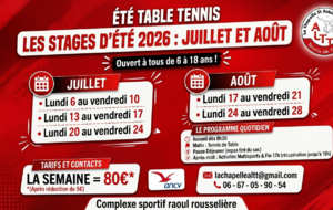 STAGES ÉTÉ 2026 – LA CHAPELLE ALTT