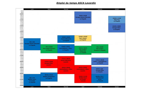 Planning saison 2017-2018