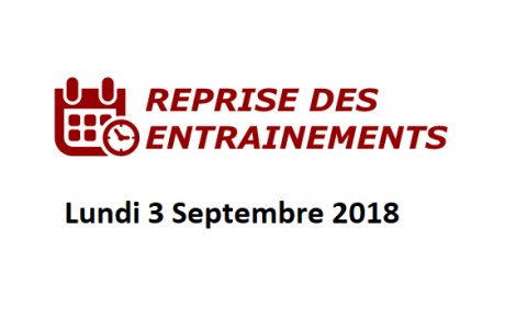 Reprise des entraînements Ce Lundi 3 Septembre 