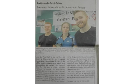 Article Ouest France du 02/10/2018 !