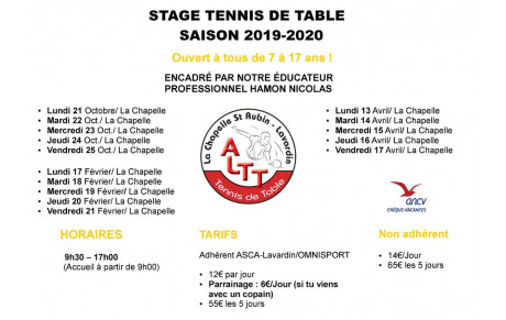 STAGES SAISON 2019-2020